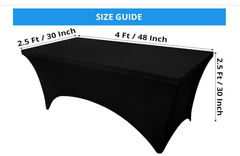 4ft Black fitted table cover