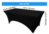 4ft Black fitted table cover