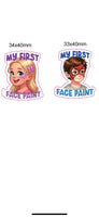 My first face paint stickers