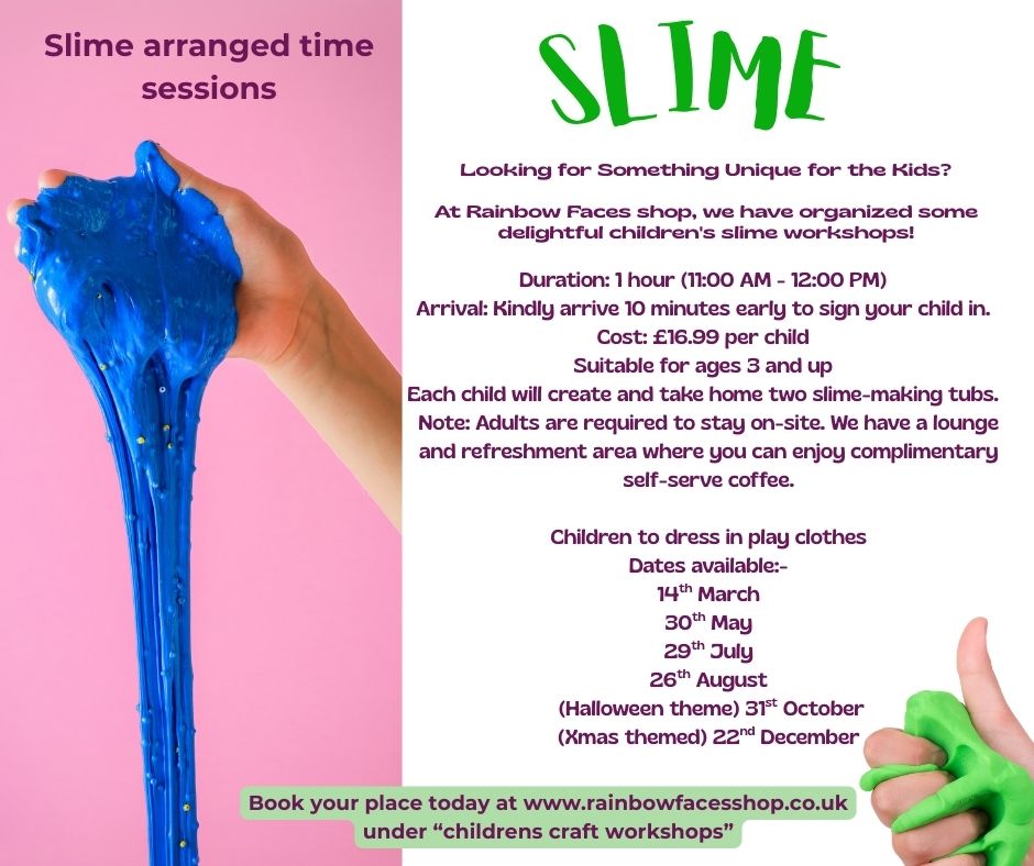 Slime workshops at our shop