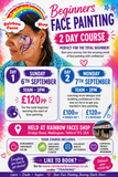 Beginners at face painting workshop 6th and 7th Sept