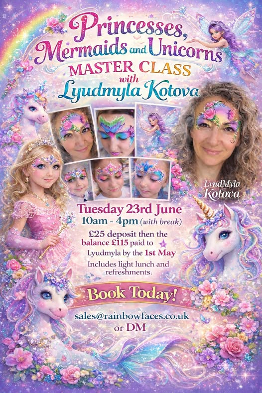 Lyudmyla Kotova Princess, unicorns & Mermaids DEPOSIT ONLY 23rd June