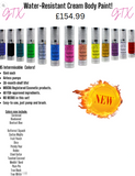 GTX Cream body paint water-resistant set